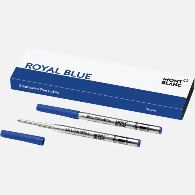 2 Refill Montblanc B per Penna a Sfera Royal Blue