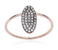 Anello Burato Small Brown Diamonds Ovale in Oro Rosa