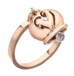Anello Chantecler Campanella in Oro Rosa e un Diamante