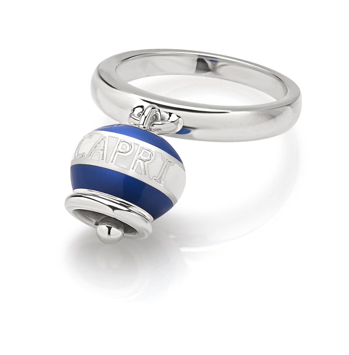 Anello Chantecler Capriness Dolce Vita in Argento e Smalto Bianco e Blu