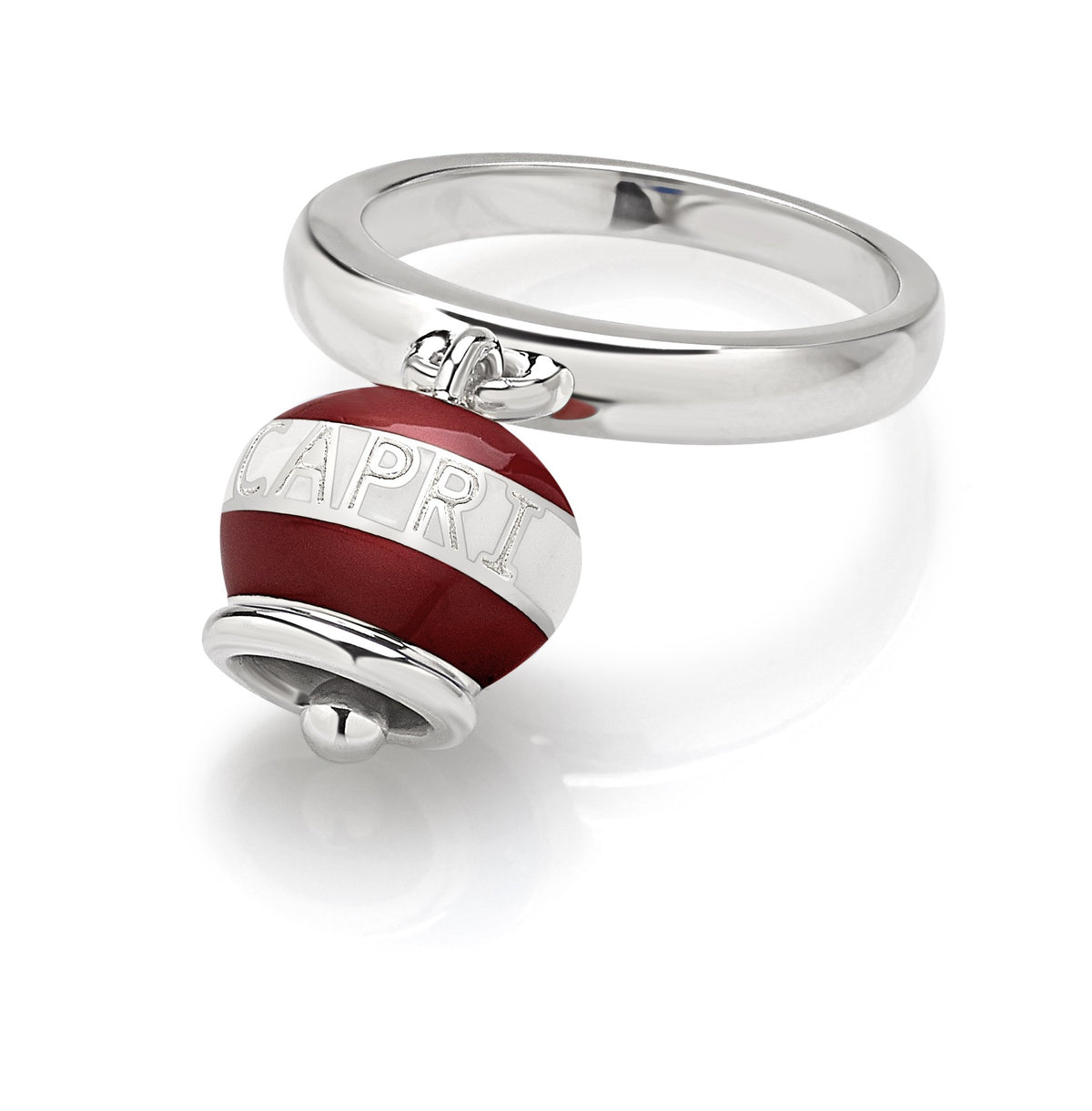Anello Chantecler Capriness Dolce Vita in Argento e Smalto Bianco e Rosso