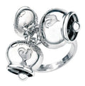 Anello Chantecler Et Voila' con 3 Campanelle in Argento