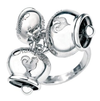 Anello Chantecler Et Voila' con 3 Campanelle in Argento