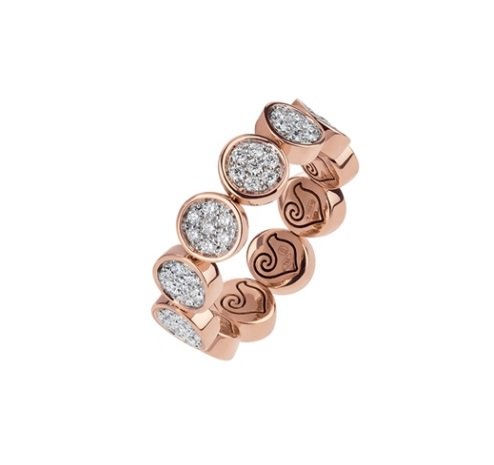 Anello Chantecler Fascia Paillettes con Diamanti