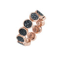 Anello Chantecler Fascia Paillettes con Diamanti Neri