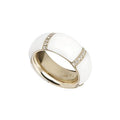 Anello Chantecler in Oro Bianco, Diamanti e Tridacna