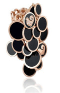 Anello Chantecler Paillettes a Cascata in Oro Rosa e Smalto Nero