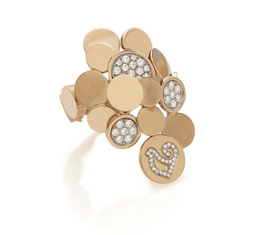 Anello Chantecler Paillettes in Oro Rosa 18 KT e Diamanti