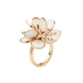 Anello Chantecler Paillettes in Oro Rosa e Smalto Bianco