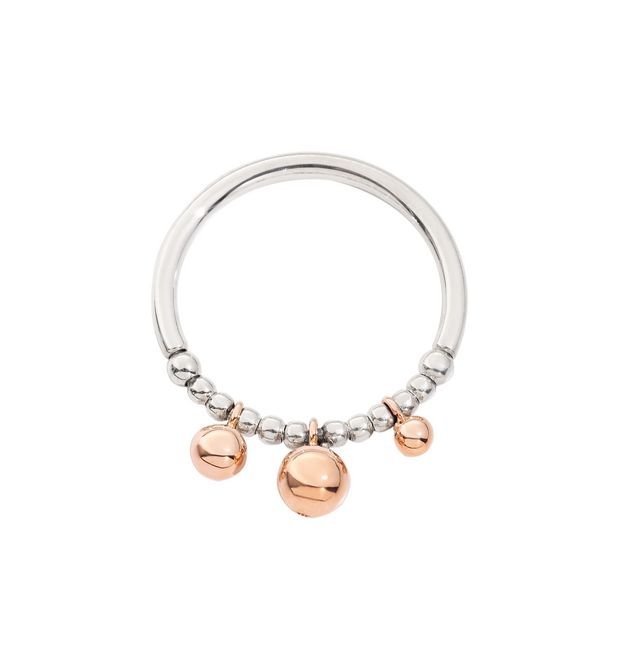 Anello Dodo Bollicine in Argento con Sfere in Oro Rosa