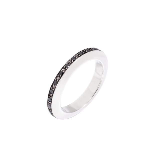 Anello Dodo Disc in Argento e Diamanti Black