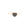 Anello Marco Gerbella in Oro Rosa con Cuore di Diamanti Neri