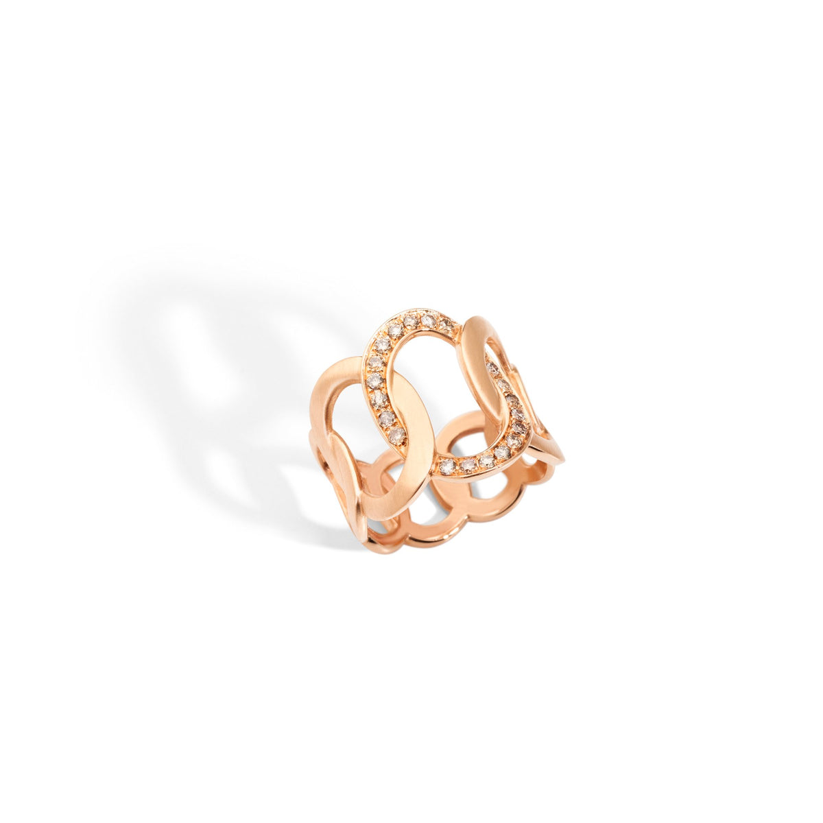 Anello Pomellato Brera in Oro Rosa e Diamanti Brown