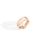 Anello Pomellato Iconica Together Doppio in Oro Rosa e Diamanti