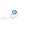 Anello Pomellato Nudo Classico Gele' con Topazio Azzurro, Madreperla e Turchese