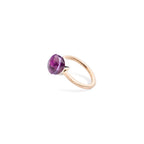 Anello Pomellato Nudo Petit in Oro Rosa con Castone in Oro Bianco e Ametista Sfaccettata