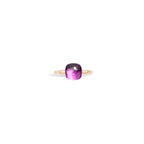 Anello Pomellato Nudo Petit in Oro Rosa con Castone in Oro Bianco e Ametista Sfaccettata