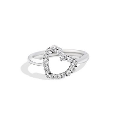 Anello Recarlo Anniversary Cuore in Oro Bianco e Diamanti