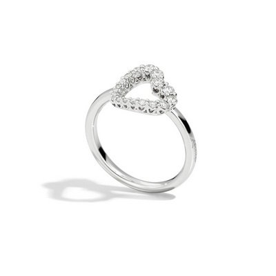 Anello Recarlo Anniversary Cuore in Oro Bianco e Diamanti