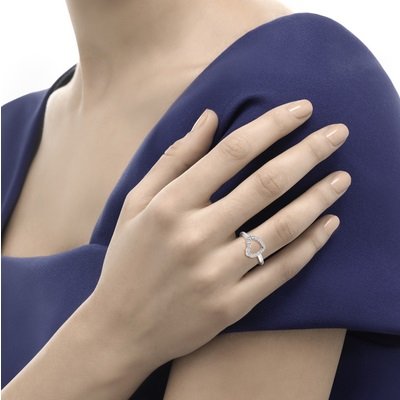 Anello Recarlo Anniversary Cuore in Oro Bianco e Diamanti