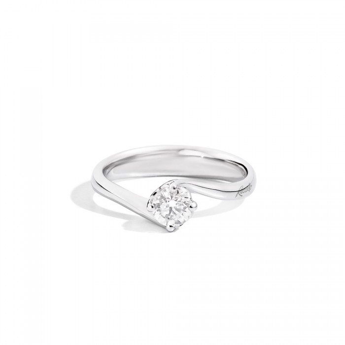 Anello Recarlo Anniversary Solitario in Oro Bianco