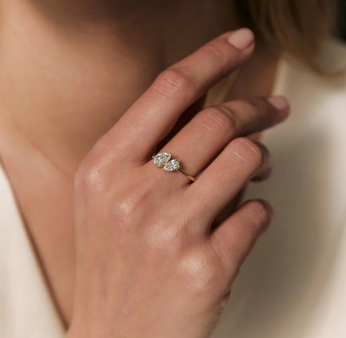 Anello Toi&moi con Diamanti a Goccia