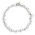 Bracciale Cuore con Componenti Argento e Argento Effetto Diamantato XL