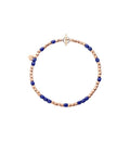 Bracciale Dodo Mini Granelli in Oro Rosa e Ceramica Blu Misura S