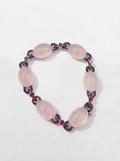 Bracciale in Oro Bianco con Brillanti e Zaffiri Rosa