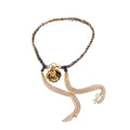 Bracciale in Seta Ed Argento con Ciondolo sul Finale