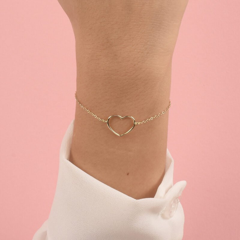 Bracciale Marco Gerbella a Catena con Cuore Grande a Filo