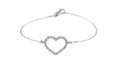 Bracciale Marco Gerbella Rigido Cuore a Filo in Oro Bianco e Diamanti
