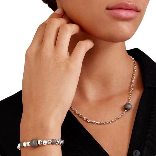 Bracciale Pepita Argento e Titanio M