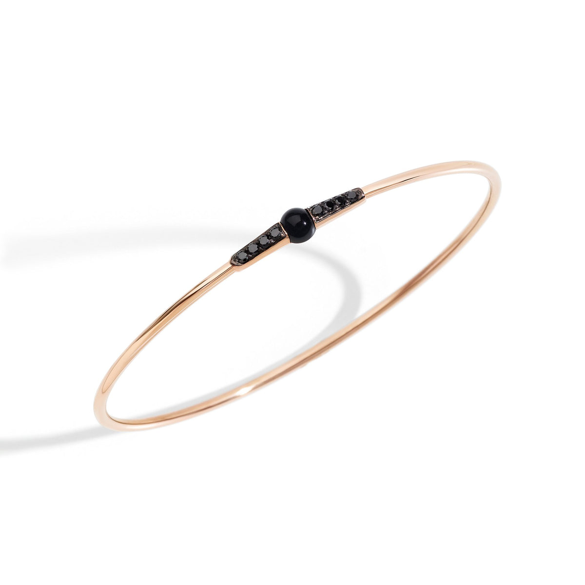 Bracciale Pomellato M'ama Non M'ama Rigido in Oro Rosa e Diamanti Black