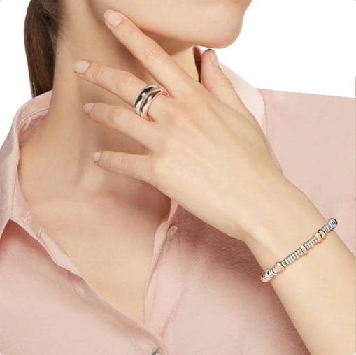 Bracciale Rondelle Argento & Argento Dorato