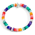 Bracciale Rondelle Argento & Plastica Riciclata Arcobaleno