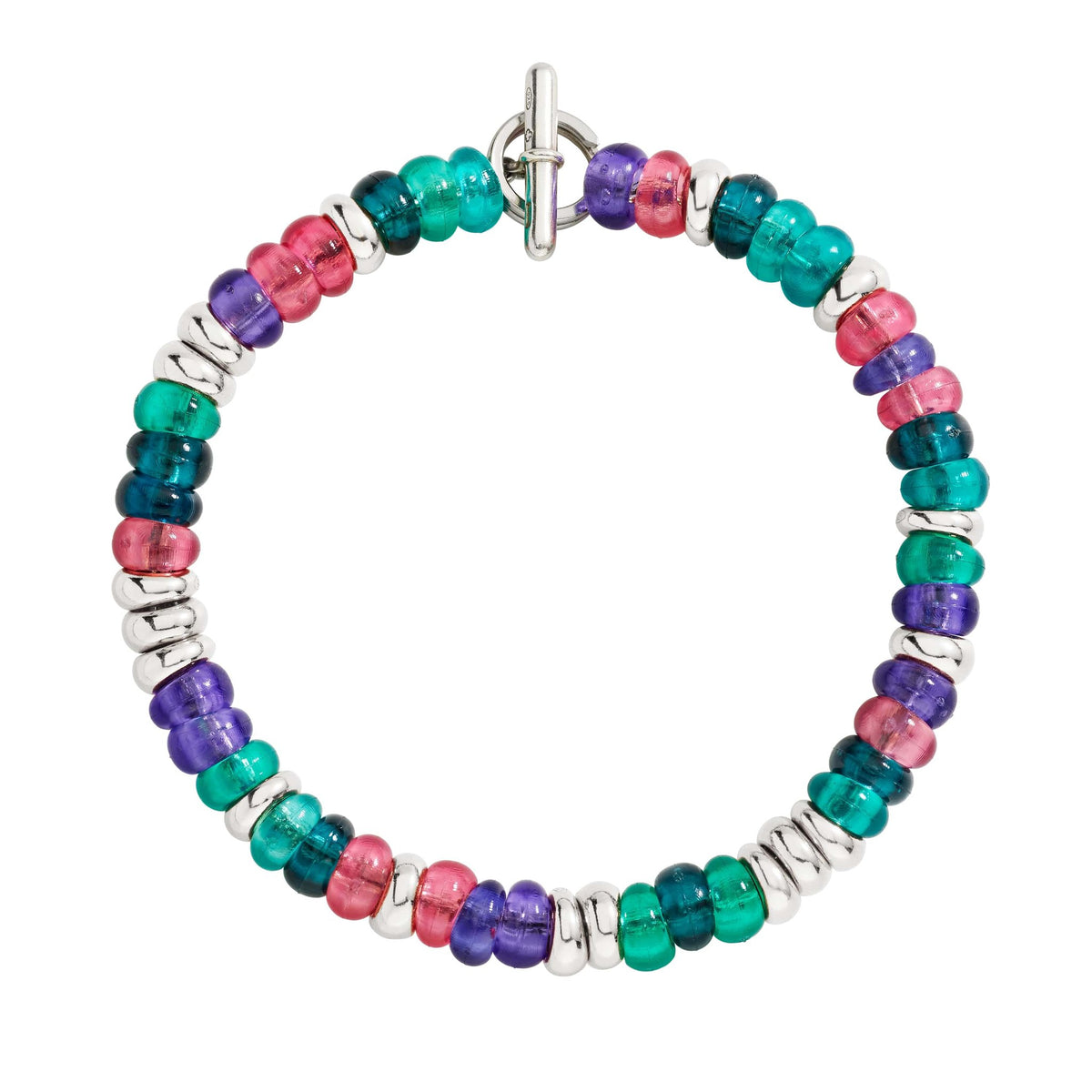 Bracciale Rondelle Argento &plastica Riciclata XXL