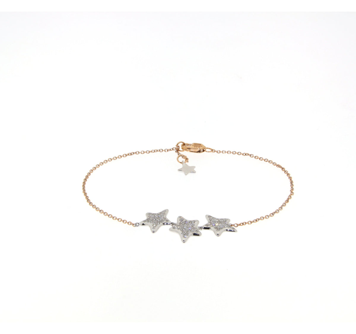 Bracciale Stelle Broggian in Oro Rosa e Diamanti