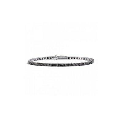 Bracciale Tennis Facecube Oro Bianco GR.8.95 Diamanti Neri CT.1.23