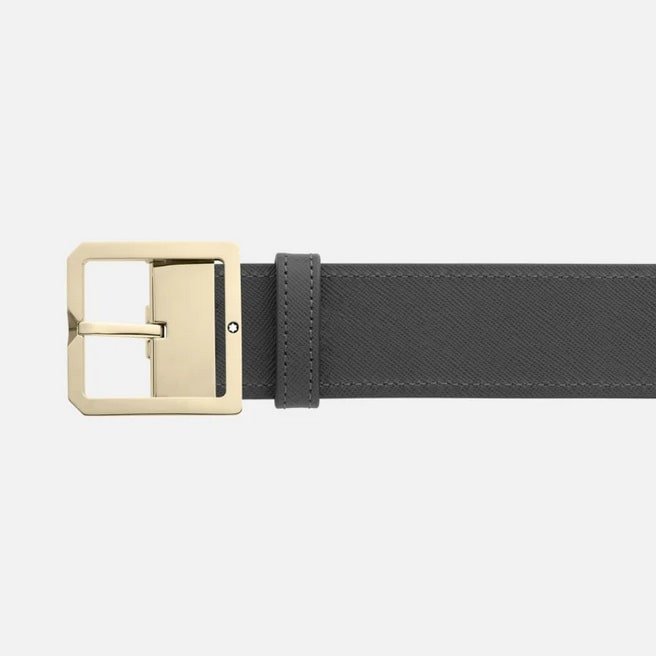 Cintura Montblanc Reversibile in Pelle Marrone Scuro/grigio 40 MM
