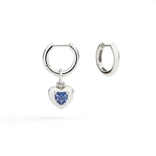 Ciondolo Cuore Argento & Zaffiro Sintetico