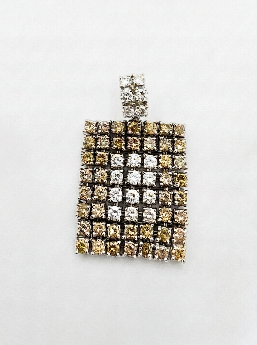 Ciondolo in Oro Bianco con Brillanti Brown