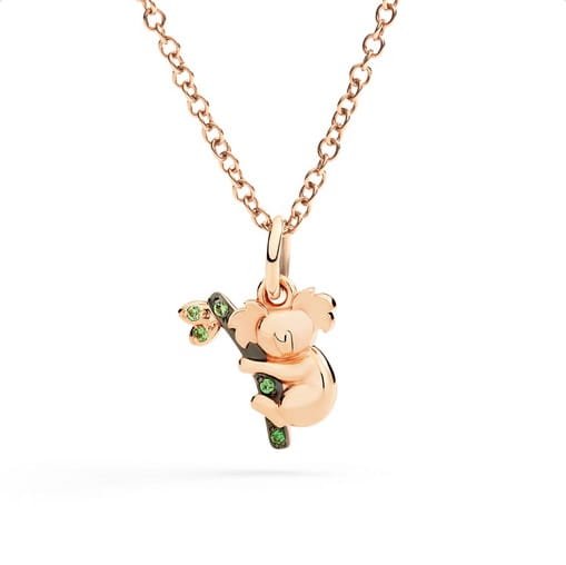 Ciondolo Koala Oro Rosa & Tsavoriti