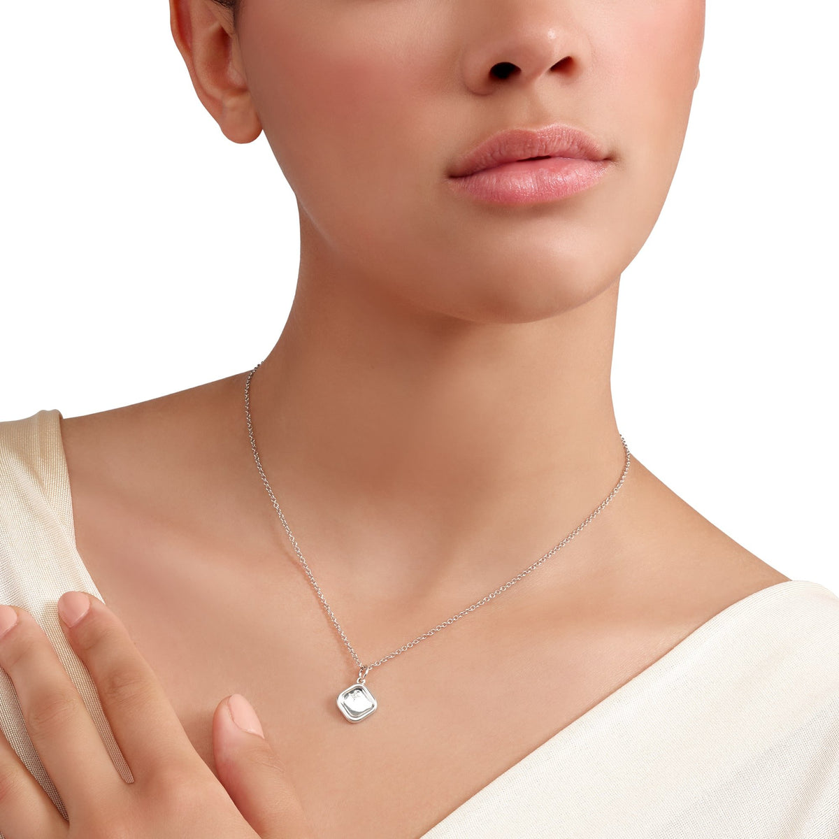 Ciondolo Sigillo Argento & Diamante Bianco
