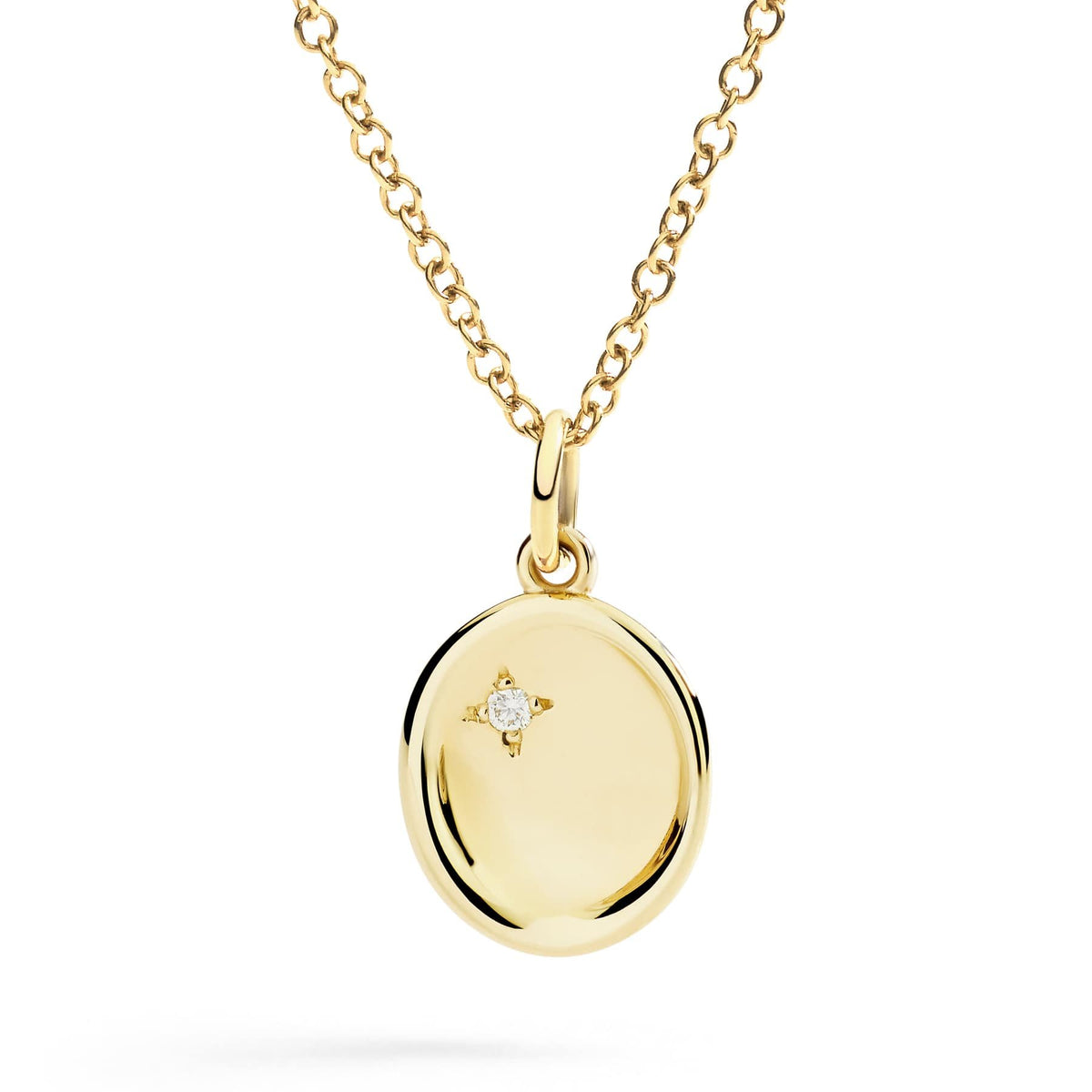Ciondolo Sigillo Oro Giallo & Diamante Bianco