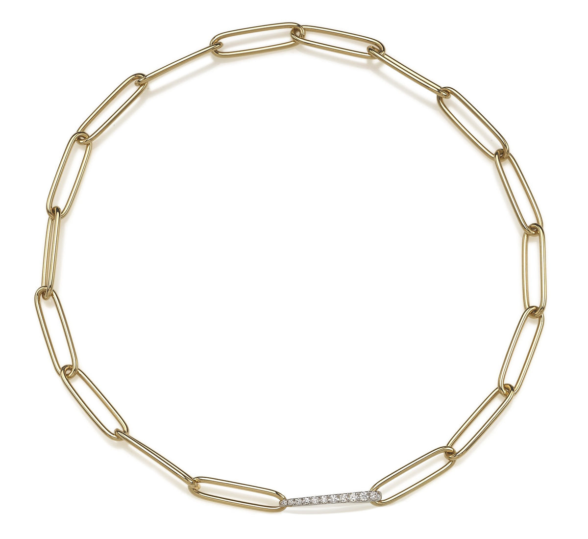 Collana Chantecler Maglie Ovali in Oro Giallo e Diamanti