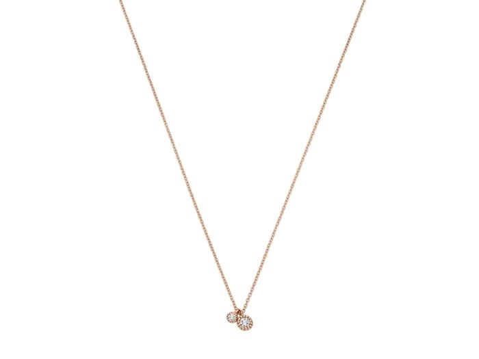 Collana con Due Castoni Milligranati e Diamanti