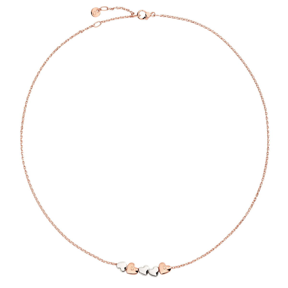 Collana Cuore Oro Rosa & Argento