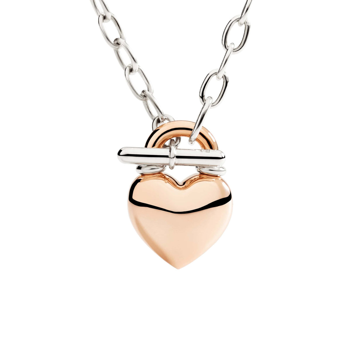 Collana Cuore Oro Rosa & Argento