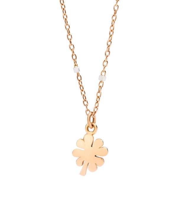 Collana Dodo Mini Quadrifoglio in Oro Rosa